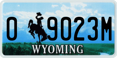 WY license plate 09023M