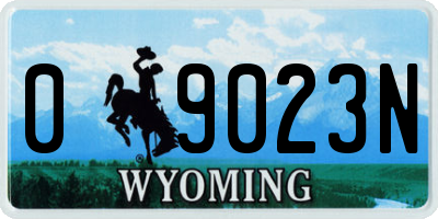 WY license plate 09023N