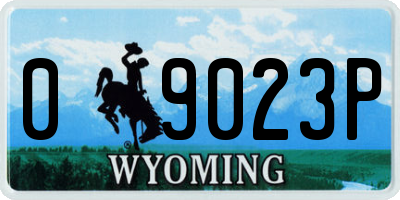 WY license plate 09023P