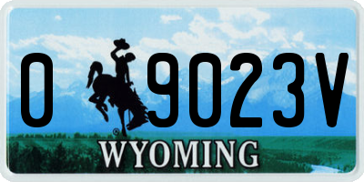WY license plate 09023V