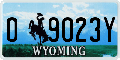 WY license plate 09023Y