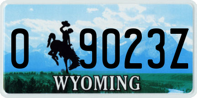 WY license plate 09023Z