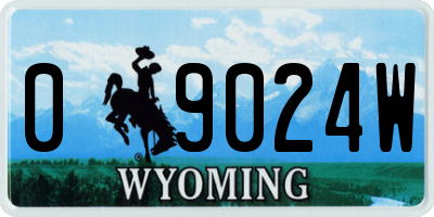 WY license plate 09024W