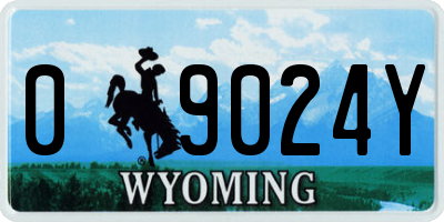 WY license plate 09024Y
