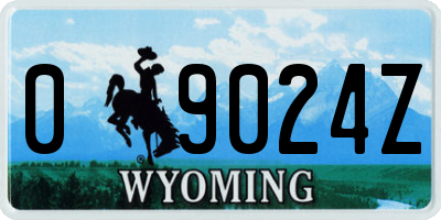 WY license plate 09024Z