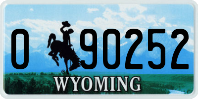 WY license plate 090252
