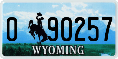 WY license plate 090257