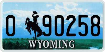WY license plate 090258