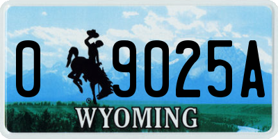 WY license plate 09025A