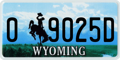 WY license plate 09025D