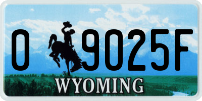 WY license plate 09025F