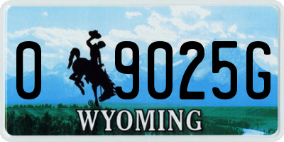 WY license plate 09025G