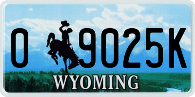 WY license plate 09025K