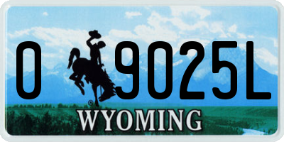 WY license plate 09025L