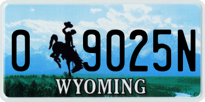 WY license plate 09025N