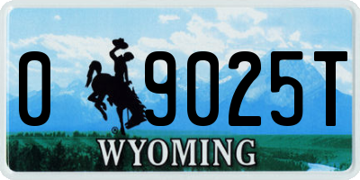 WY license plate 09025T