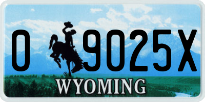 WY license plate 09025X