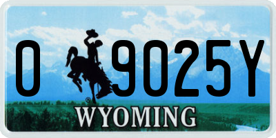 WY license plate 09025Y