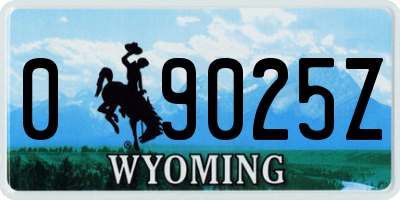 WY license plate 09025Z