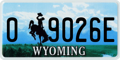 WY license plate 09026E