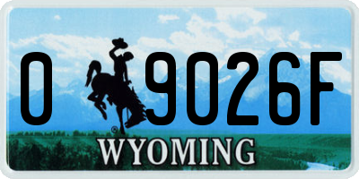 WY license plate 09026F