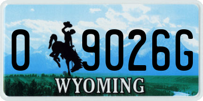 WY license plate 09026G