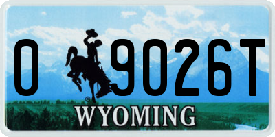 WY license plate 09026T