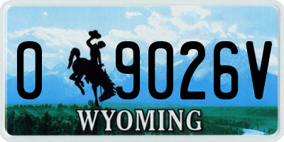 WY license plate 09026V