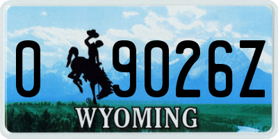 WY license plate 09026Z