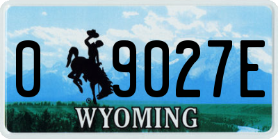 WY license plate 09027E