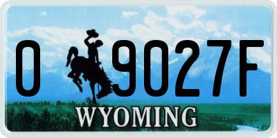 WY license plate 09027F