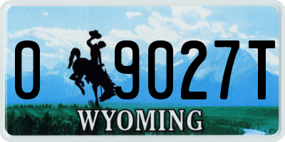 WY license plate 09027T