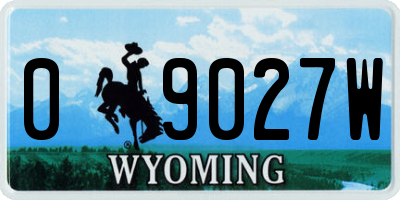 WY license plate 09027W