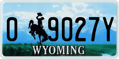 WY license plate 09027Y