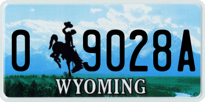 WY license plate 09028A