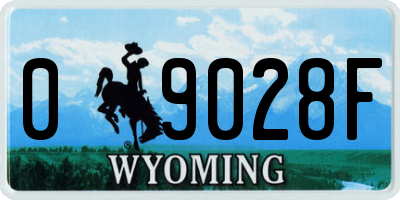WY license plate 09028F