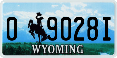 WY license plate 09028I