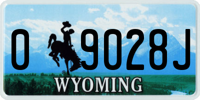 WY license plate 09028J