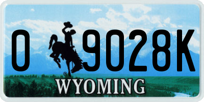 WY license plate 09028K
