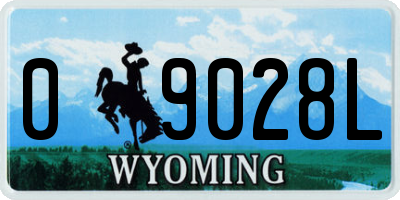 WY license plate 09028L