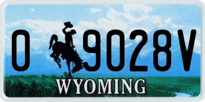 WY license plate 09028V