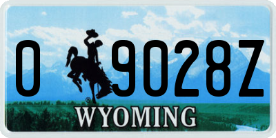 WY license plate 09028Z