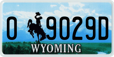 WY license plate 09029D