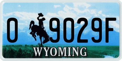 WY license plate 09029F