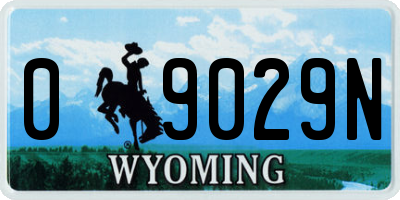 WY license plate 09029N