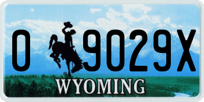 WY license plate 09029X