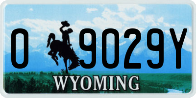 WY license plate 09029Y