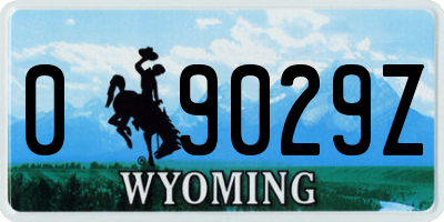 WY license plate 09029Z