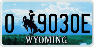 WY license plate 09030E