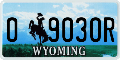 WY license plate 09030R